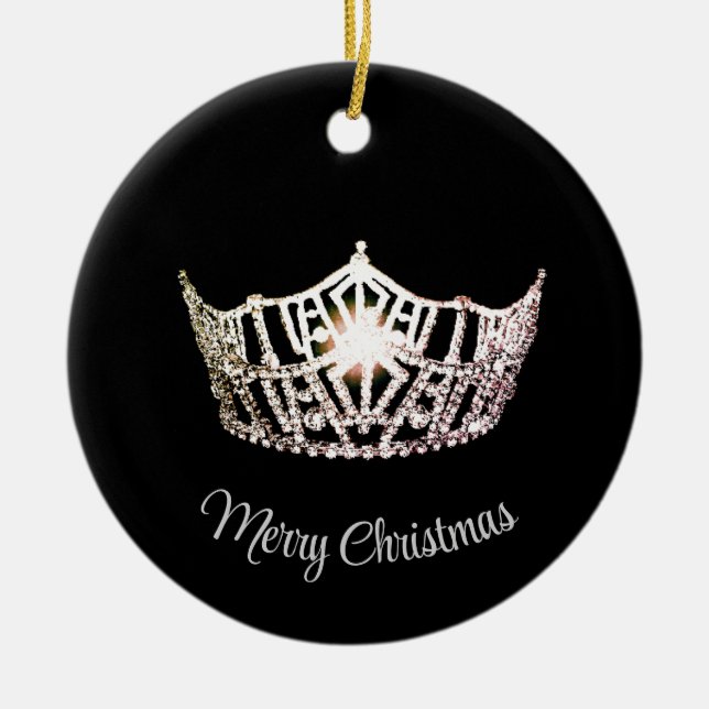 Adorno De Cerámica Miss America Style Crown Ornament (Frente)