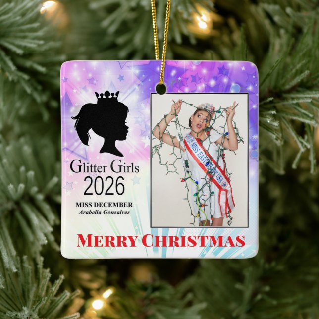 Adorno De Cerámica Miss December 2026 Ceramic Ornament (Árbol)