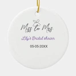 Adorno De Cerámica Miss to Mrs despedida de soltera agregar nombre fe