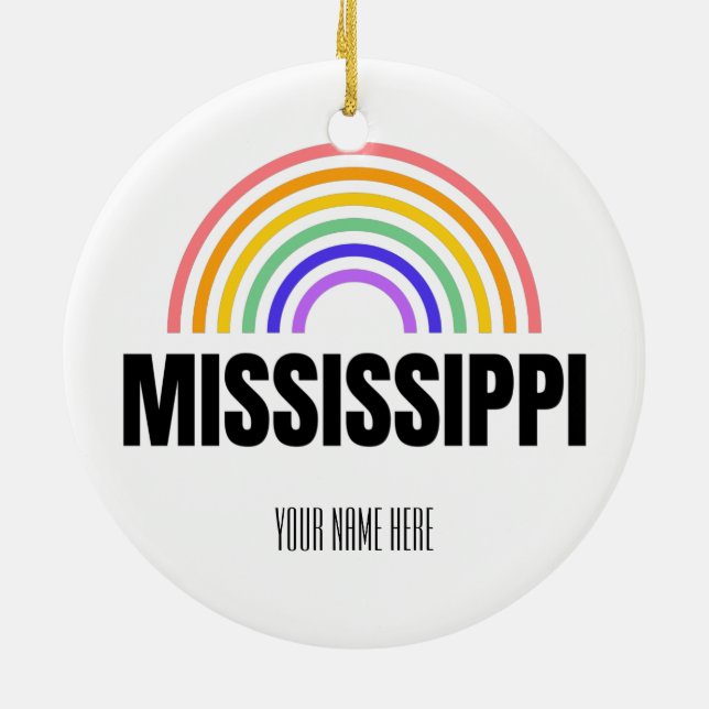 Adorno De Cerámica Mississippi - Río - Orgullo - Personalizado (Atrás)
