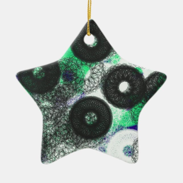 Adorno De Cerámica misterio del círculo negro y oscuridad (Frente)