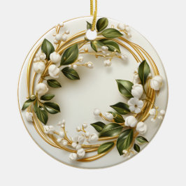 Adorno De Cerámica Mistletoe en un jardín victoriano