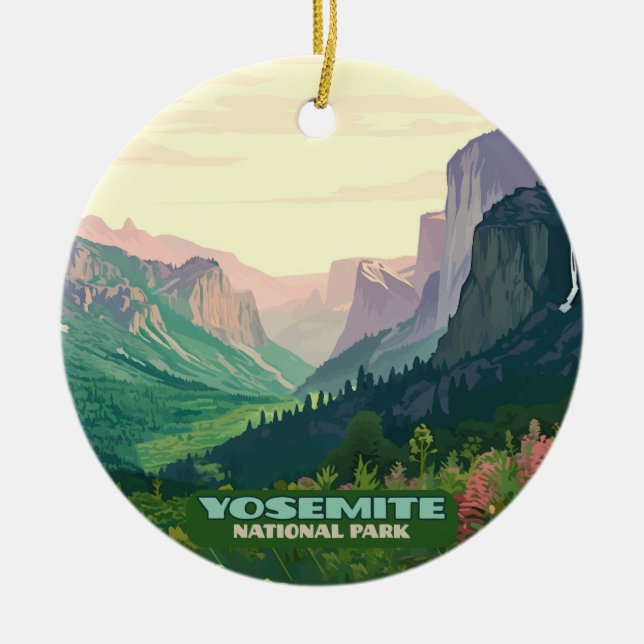 Adorno De Cerámica Mitad hogar del Parque Nacional Yosemite (Frente)