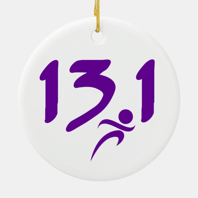 Adorno De Cerámica Mitad-maratón 13,1 de la púrpura (Atrás)
