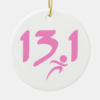 Adorno De Cerámica Mitad-maratón 13,1 del rosa