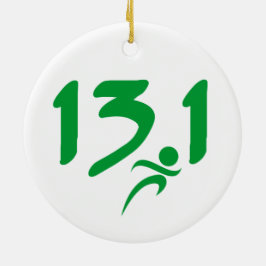 Adorno De Cerámica Mitad-maratón 13,1 del verde
