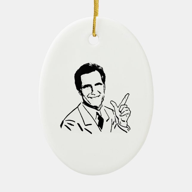 Adorno De Cerámica Mitt Romney que habla (Frente)