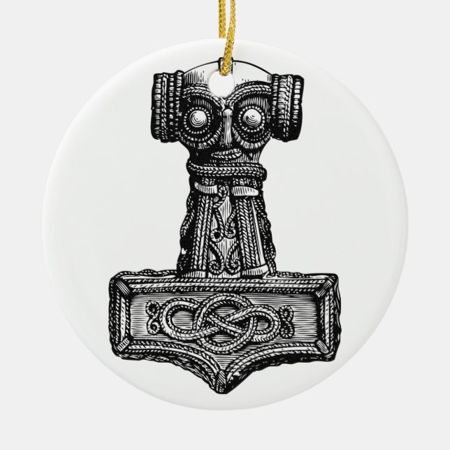 Adorno De Cerámica Mjolnir: El martillo del Thor (Frente)