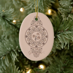 Adorno De Cerámica Mocha Rococo Lotus Ornamentala personalizada