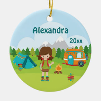 Adorno De Cerámica Mochila Brown de la tienda del campista del fuego