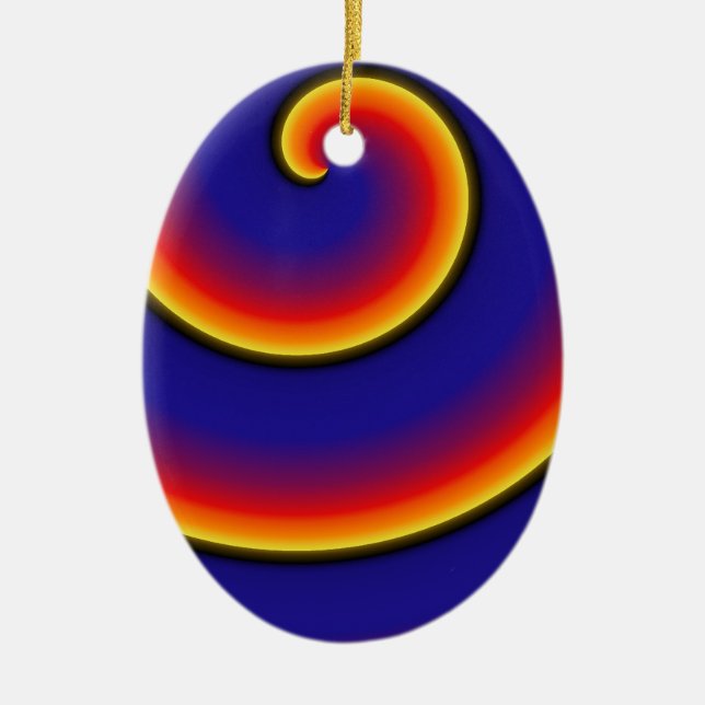 Adorno De Cerámica Mod Swirls Ornament (Frente)