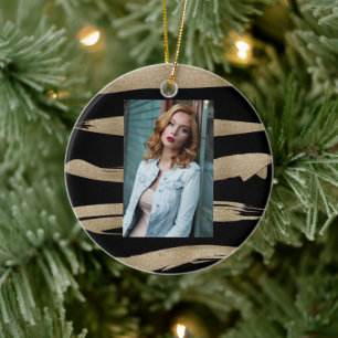 Adorno De Cerámica moda contemporánea abstracta pincel de oro negro