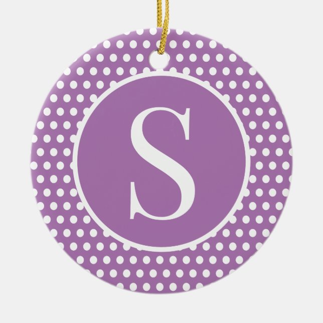 Adorno De Cerámica Moda Cute letra inicial Polka Punto (Frente)