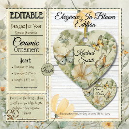 Adorno De Cerámica Moda de cabaña Flores silvestres amables corazón d