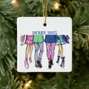 Adorno De Cerámica Moda de parejas en el Derby, carreras de caballos 