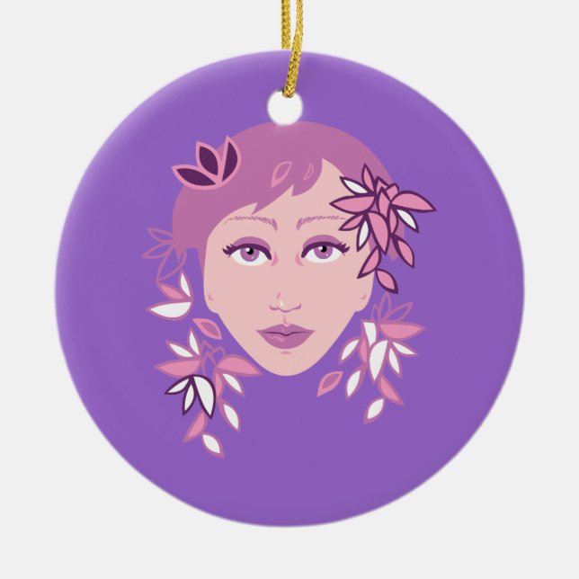 Adorno De Cerámica Moda floral (Frente)