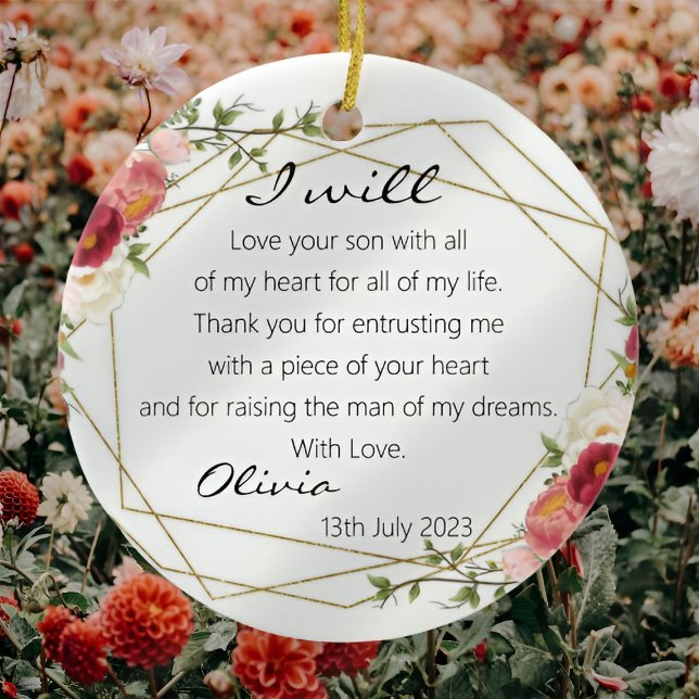 Adorno De Cerámica Moda Floral Madre de novia de Groom Regalo Keepsak (Subido por el creador)