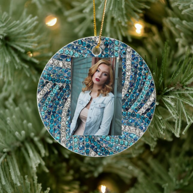 Adorno De Cerámica moda gitana bohemia azul turquesa plateado (Árbol)