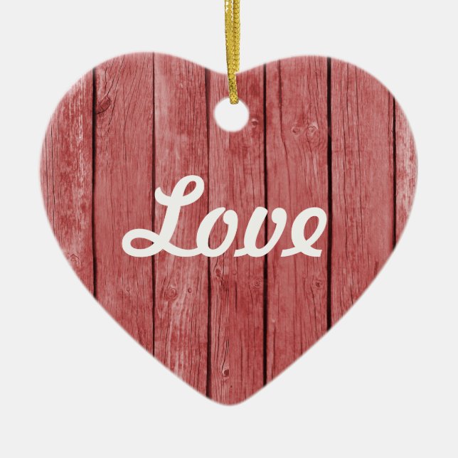 Adorno De Cerámica Moda Red Rustic Wood (Frente)