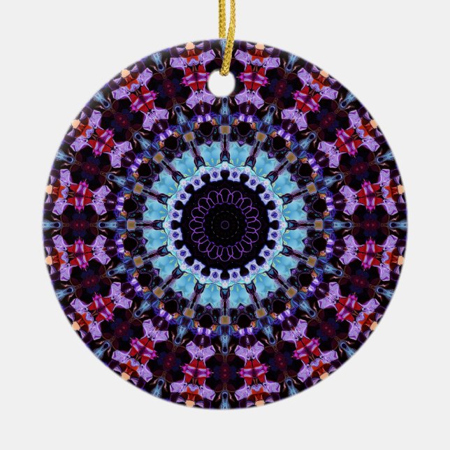 Adorno De Cerámica Moda retro psicodélica Mandala Trippy Hippie Boho (Frente)