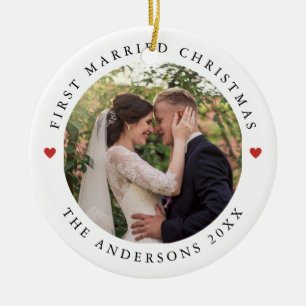 Adorno De Cerámica Moda Rústica   Primeros Navidades casados con foto