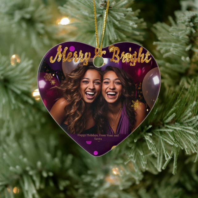 Adorno De Cerámica Moda y festividad morado y pastelería de oro (Árbol)