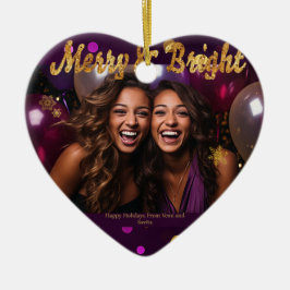 Adorno De Cerámica Moda y festividad morado y pastelería de oro