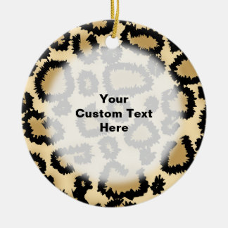 Adorno De Cerámica Modelo, Brown y negro del estampado leopardo