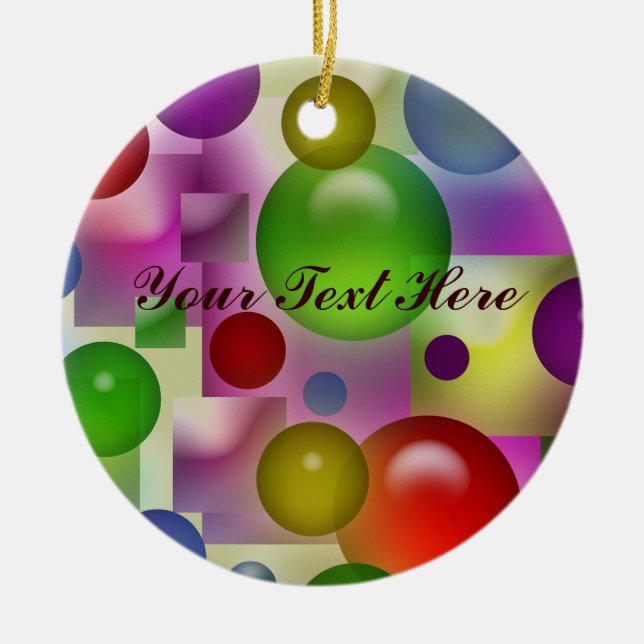Adorno De Cerámica Modelo colorido de las burbujas (Frente)