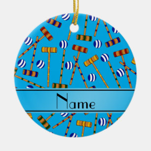 Adorno De Cerámica Modelo conocido personalizado del croquet del azul