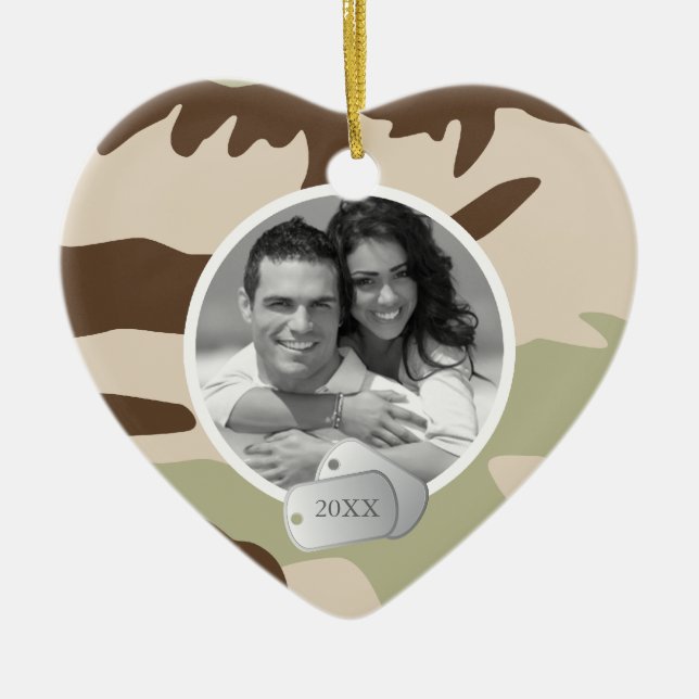 Adorno De Cerámica Modelo de Camo y foto de las placas de (Frente)