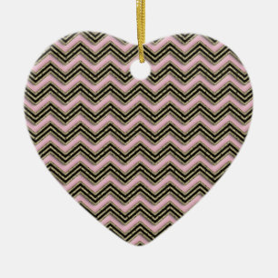 Adorno De Cerámica Modelo de zigzag negro y rosado