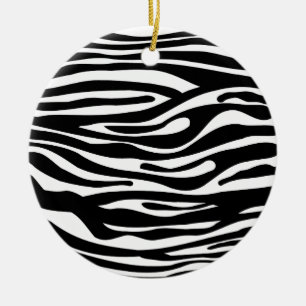 Adorno De Cerámica Modelo del estampado de zebra - blanco y negro