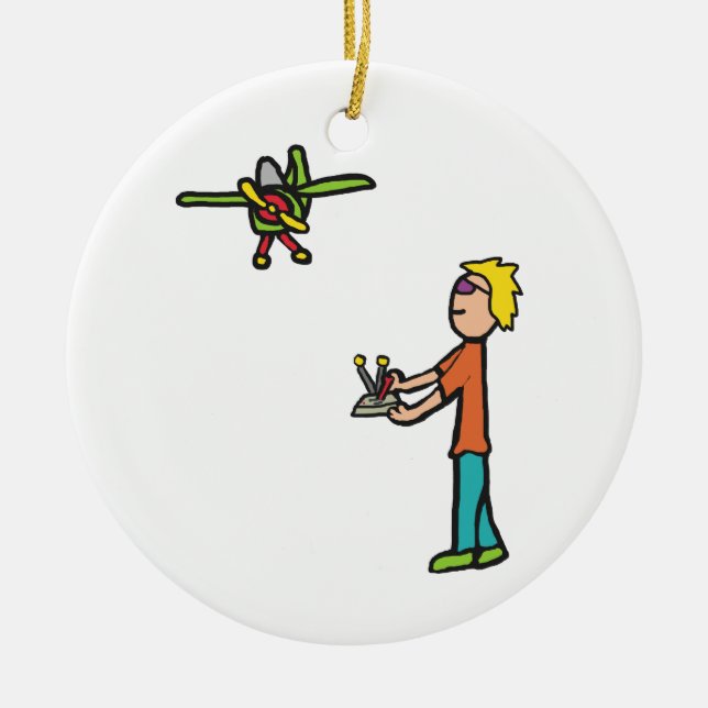 Adorno De Cerámica Modelo RC Avión Volando (Frente)