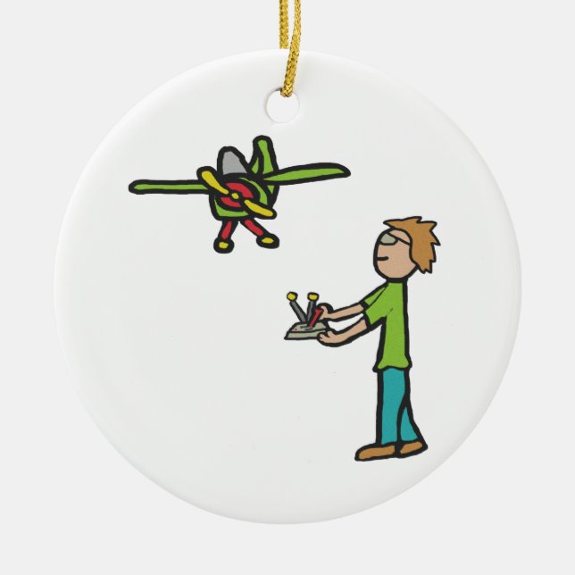 Adorno De Cerámica Modelo RC Avión Volando (Frente)