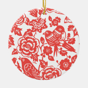Adorno De Cerámica Modelo rojo chino de la porcelana