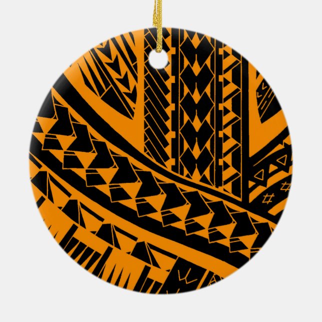 Adorno De Cerámica Modelo tribal samoano del tatuaje con arte de las (Atrás)