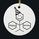 Adorno De Cerámica Modern Funny Chemist Pharmacist Birthday Chemistry<br><div class="desc">Do you know a chemist or a Pharmacist? You can't go wrong with our personalized chemistry Ornament. It makes great gift, and it sure to put a smile on your gift recipient's face. The design includes editable text that you can personalize with cute funny chemical compound with smiley face and...</div>