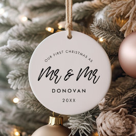 Adorno De Cerámica Modern Nuestra primera foto gay de Navidad