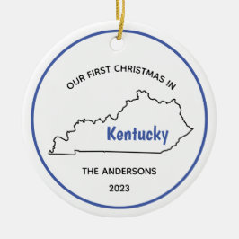 Adorno De Cerámica Modern Nuestros primeros Navidades en Kentucky