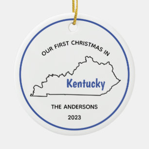 Adorno De Cerámica Modern Nuestros primeros Navidades en Kentucky