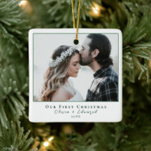 Modern Our First Christmas as Mr & Mrs Ornament