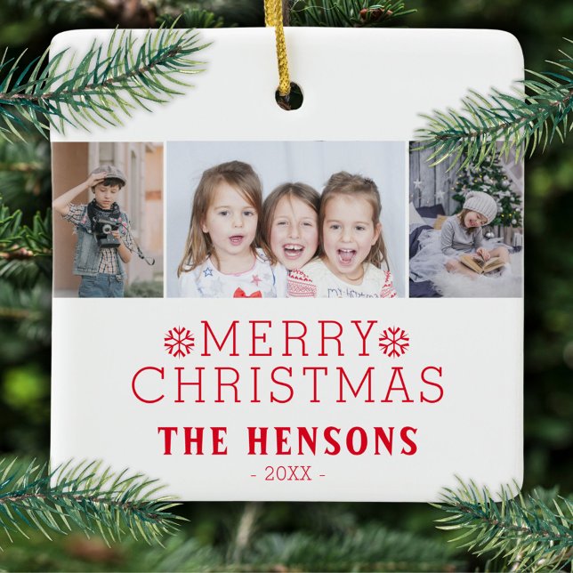 Adorno De Cerámica Moderna familia navideña 3 Collages de fotos (Subido por el creador)