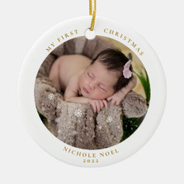 Adorno De Cerámica Moderna foto de dos caras de mi primer copo de nie