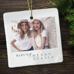 Adorno De Cerámica Moderna foto de los mejores amigos Minimalistas BF<br><div class="desc">El diseño se compone de tipografía divertida y lúdica con fuentes sans serif y serif. Añadir una foto personalizado.</div>