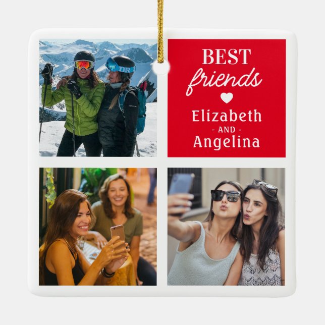 Adorno De Cerámica Moderna imagen de los mejores amigos (Reverso)