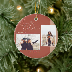 Adorno De Cerámica Moderna, Minimalista Elegante Terra Cotta 2 Tone 2