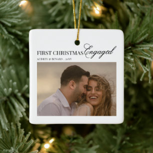 Adorno De Cerámica Moderna Primera Navidad Prometida Foto de Pareja c