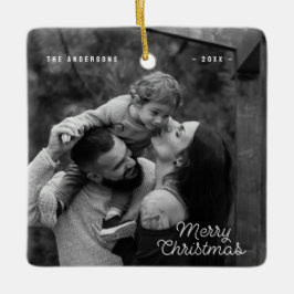 Adorno De Cerámica Moderna Una Foto Simple Feliz Navidad