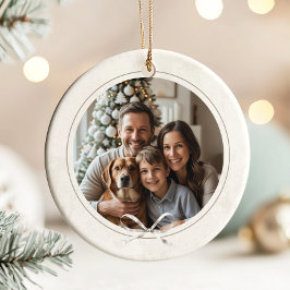 Adorno De Cerámica Moderna y elegante foto familiar de Navidades Boho